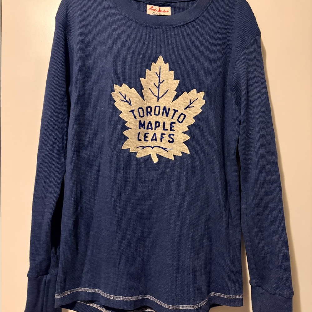 Red Jacket Classic Waffle Embroidered Toronto Maple Leafs Long Sleeve